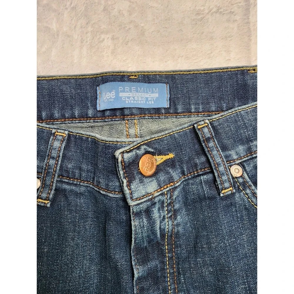 Lee Jeans Men 34x30 Blue Premium Select Classic Fit Straight Leg